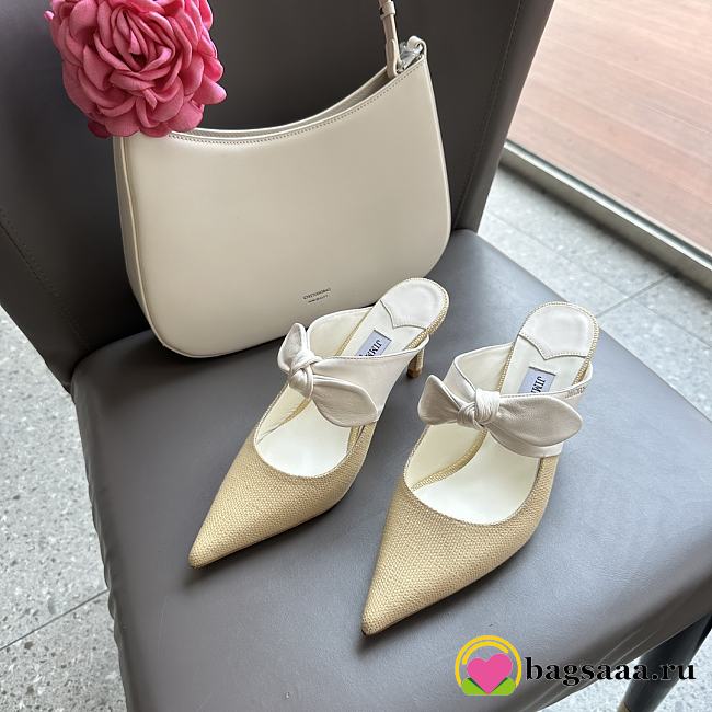 Bagsaaa Jimmy Choo Rali Natural/Latte Nappa Leather and Rafia Pumps 7.5cm - 1