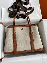 Bagsaaa Hermes Garden Party Tote Toile and Leather 30cm - 1