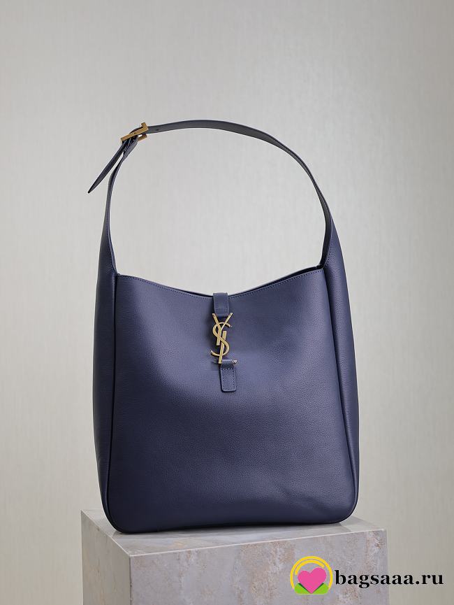 Bagsaaa YSL Le 5 À 7 Supple Large In Grained Leather 753837 Blue - 30 X 31 X 13 CM - 1