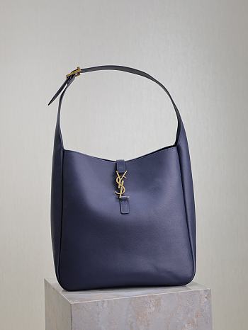 Bagsaaa YSL Le 5 À 7 Supple Large In Grained Leather 753837 Blue - 30 X 31 X 13 CM