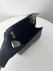 Bagsaaa YSL envelope medium in quilted grain de poudre embossed leather 600185 black & gold - 24cm - 3