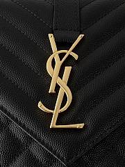 Bagsaaa YSL envelope medium in quilted grain de poudre embossed leather 600185 black & gold - 24cm - 2