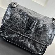 Bagsaaa YSL niki medium in vintage leather 633158 black & silver - 28cm - 4