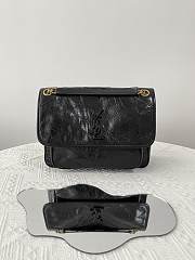 Bagsaaa YSL niki medium in vintage leather 633158 black & gold - 28cm - 1