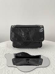 Bagsaaa YSL niki medium in vintage leather 633158 black & silver - 28cm - 1