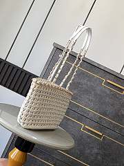Bagsaaa Chanel Small Tote Beige & White Cotton Crochet AS5235 - 21 x 33 x 11cm - 3