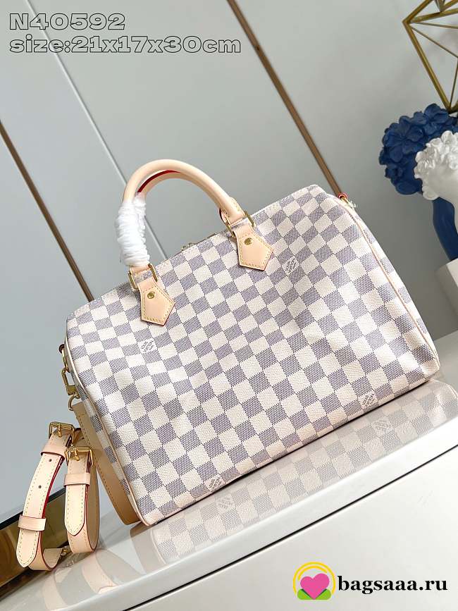 Bagsaaa Louis Vuitton N40592 Speedy Bandoulière 30 Damier Azur - 30cm - 1