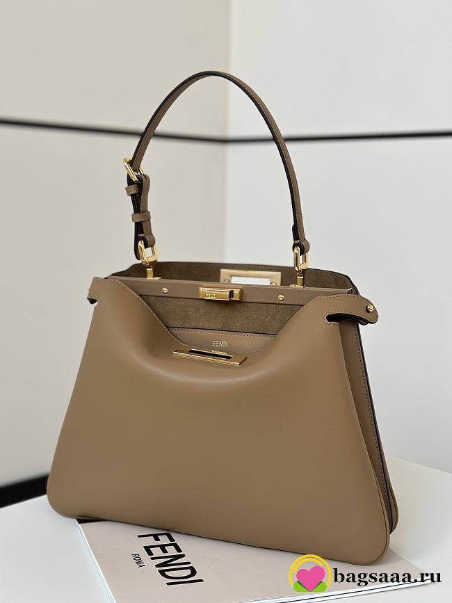 Bagsaaa Fendi Peekaboo Soft Medium Bag Cappuccino - 33cm - 1