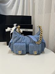 Bagsaaa Chanel Large Hobo Bag AS5339 Blue Denim -  22 x 31 x 15cm - 1
