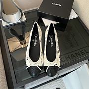 Bagsaaa Chanel 23P White Black CC Logo Bow Tie Ballet Flat - 1