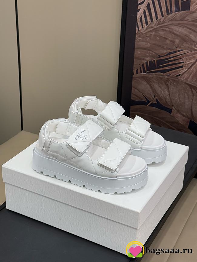 Bagsaaa Prada Padded nappa leather sandals white - 1