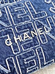 Bagsaaa Chanel 22 Patchwork Shoulder Bag Denim Blue AS3260 - 35 × 37 × 7 cm - 4