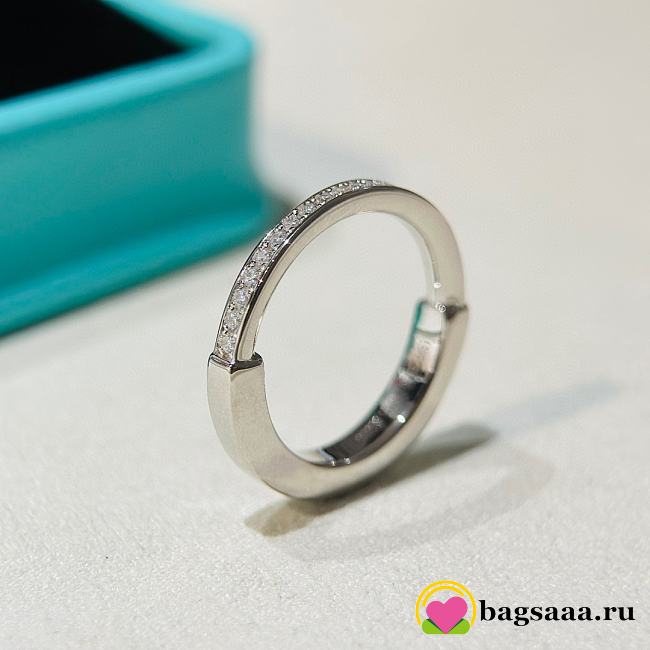 Bagsaaa Tiffany Lock Ring in silver with Diamonds  - 1