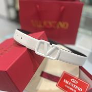 Bagsaaa Valentino Garavani VLogo leather belt white 3.8cm - 1