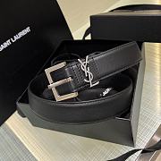 Bagsaaa YSL Belt Black & Silver - 3cm - 1