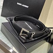 Bagsaaa YSL Belt Black & Silver - 3cm - 3