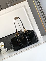 Bagsaaa Prada Dangle medium leather top-handle bag 1BB138 black - 30cm - 1