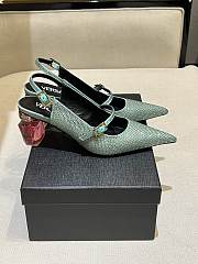 Bagsaaa Versace Slingback Pump Green - 1