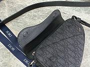 Bagsaaa Mini Saddle Bag Black Dior Oblique Jacquard and Black Grained Calfskin - 19.5cm - 3