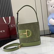 Bagsaaa Gucci 73 mini bucket bag 833665 green suede - 20cm - 1