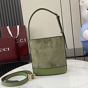 Bagsaaa Gucci 73 mini bucket bag 833665 green suede - 20cm - 3