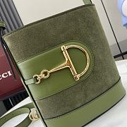 Bagsaaa Gucci 73 mini bucket bag 833665 green suede - 20cm - 2