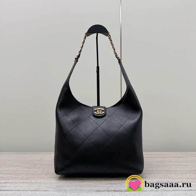Bagsaaa Chanel Large Hobo Bag AS5410 Black Lambskin - 37cm - 1