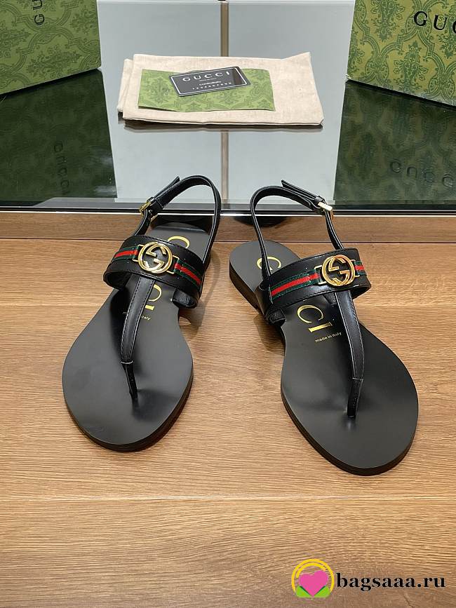 Bagsaaa Gucci Women's Interlocking G Web sandal 782421 black - 1