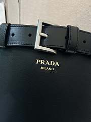 Bagsaaa Prada Buckle leather bucket bag with belt 1BE085 black - 29cm - 4