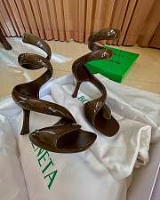 Bagsaaa Bottega Veneta Chocolate brown swirl strap heels - 1