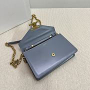 Bagsaaa Celine Wallet On Chain Margo In Shiny Calfskin 10L033 Blue - 19.5cm - 4
