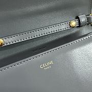 Bagsaaa Celine Wallet On Chain Margo In Shiny Calfskin 10L033 Blue - 19.5cm - 2