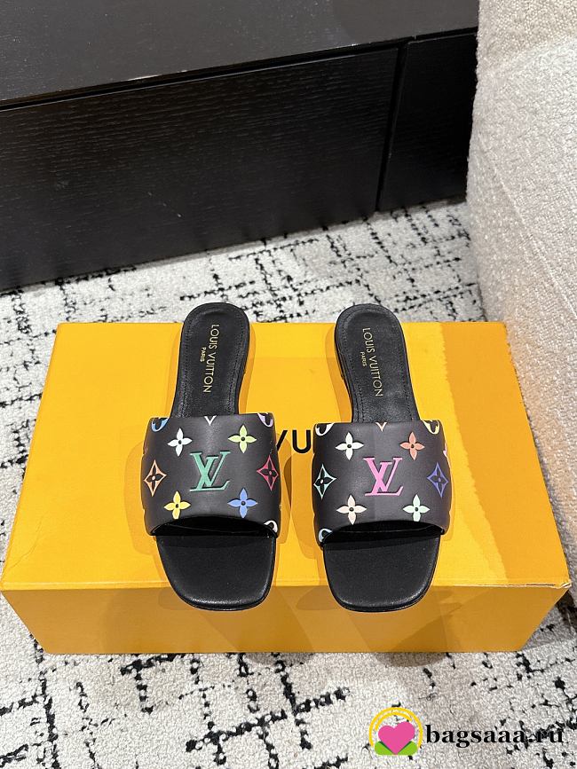 Bagsaaa LV x TM 6AM Flat Mule Multicolored Black - 1