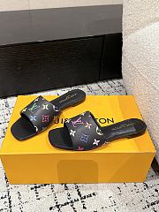 Bagsaaa LV x TM 6AM Flat Mule Multicolored Black - 3