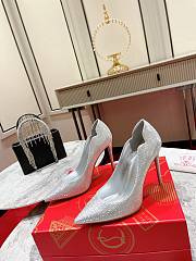 Bagsaaa Christian Louboutin Metallic Silver Glitters Hot Chick Pumps 11.5cm - 1