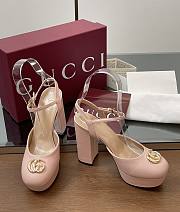Bagsaaa Gucci Women's platform pump with Double G 813002 Light pink leather - 1