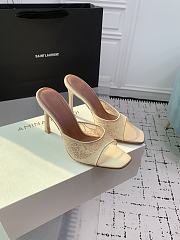 Bagsaaa Amina Muaddi Alexa Lace Stiletto Mule Sandals beige - 4