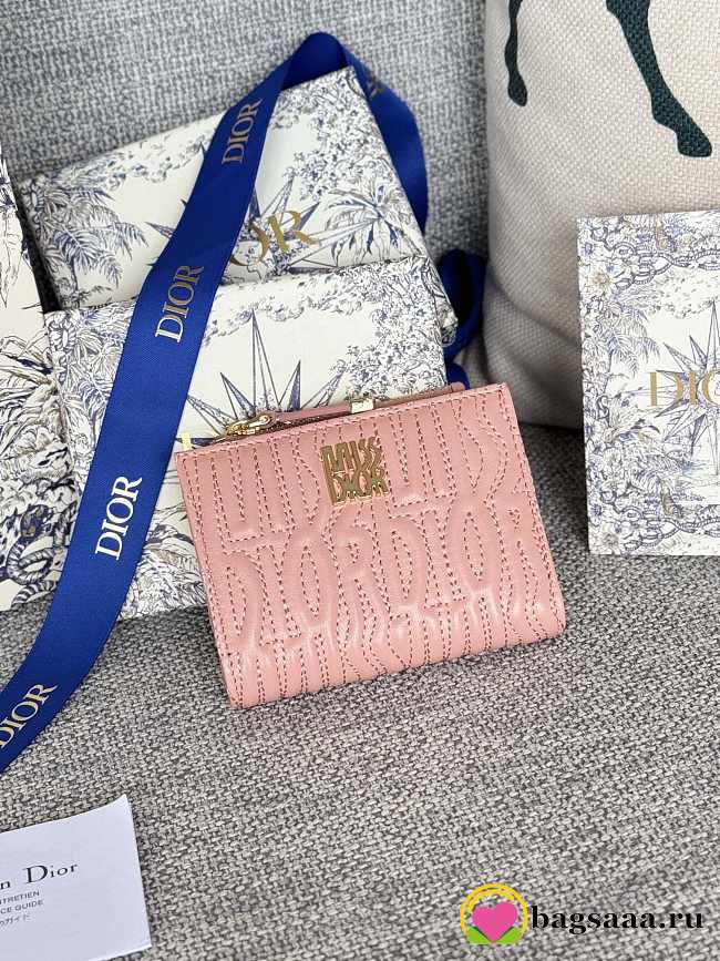 Bagsaaa Miss Dior Dahlia Wallet Pink - 11.5 x 9 x 2 cm - 1