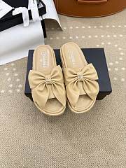 Bagsaaa Chanel Bow Slide Sandals Beige - 1