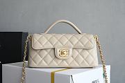 Bagsaaa Chanel Mini Flap Bag with Top Handle AS5354 Beige Lambskin - 20cm - 1