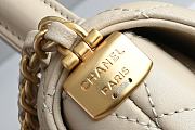 Bagsaaa Chanel Mini Flap Bag with Top Handle AS5354 Beige Lambskin - 20cm - 3