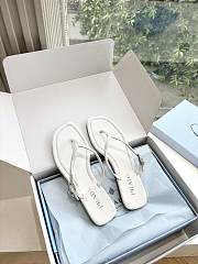 Bagsaaa Prada Leather thong sandals white - 1