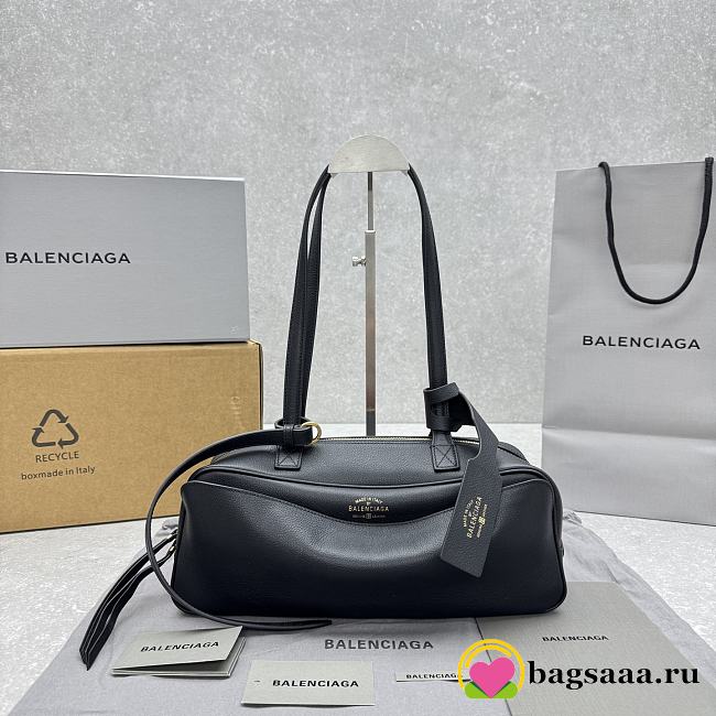 Bagsaaa Balenciaga Carrie Bowling Bag Small in black calfskin - 31cm - 1
