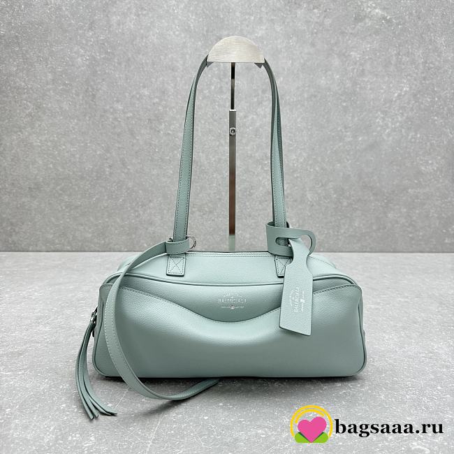 Bagsaaa Balenciaga Carrie Bowling Bag Small in green calfskin - 31cm - 1