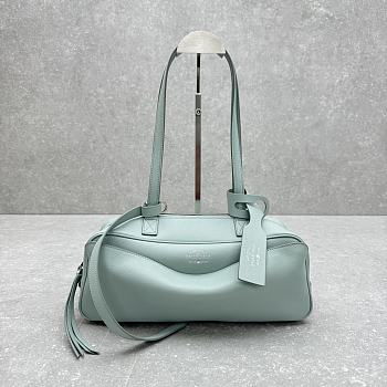 Bagsaaa Balenciaga Carrie Bowling Bag Small in green calfskin - 31cm