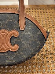 Bagsaaa Celine Oval Bag In Triomphe Canvas And Calfskin 122262 - 24cm - 3