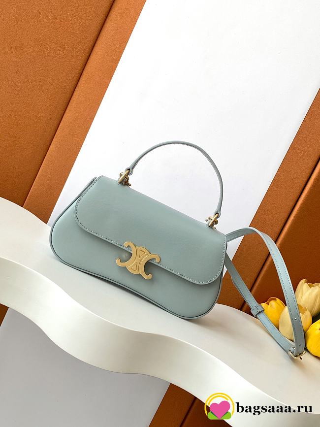 Bagsaaa Teen Celine Lola In Shiny Calfskin 119533 Ice Blue - 20 x 11.5 x 5 CM - 1