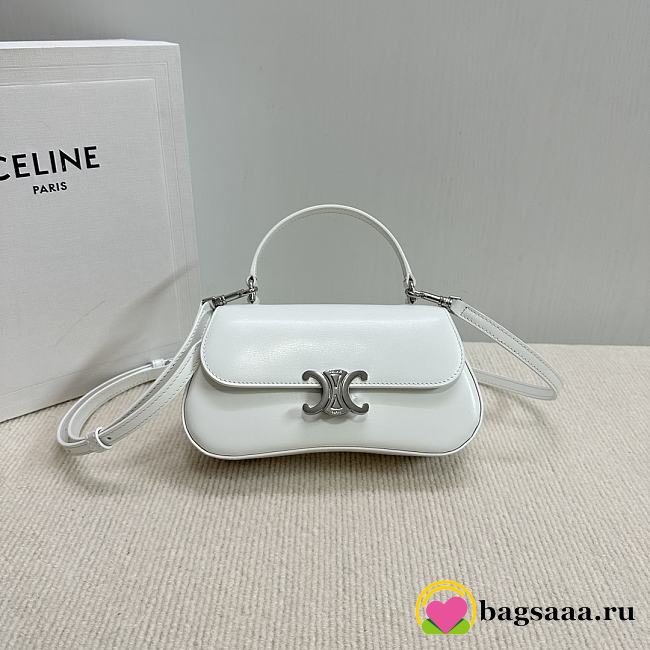 Bagsaaa Teen Celine Lola In Shiny Calfskin 119533 White - 20 x 11.5 x 5 CM - 1