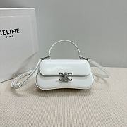 Bagsaaa Teen Celine Lola In Shiny Calfskin 119533 White - 20 x 11.5 x 5 CM - 1