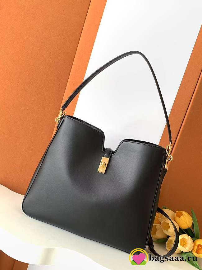 Bagsaaa Celine Medium Camille 16 Soft Bag In Smooth Calfskin 119563 Black - 36cm - 1